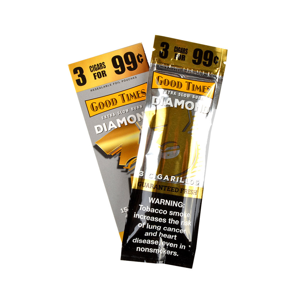 Good Times Cigarillos Diamond 3 for 99 Cents Pre Priced 15 Packs of 3