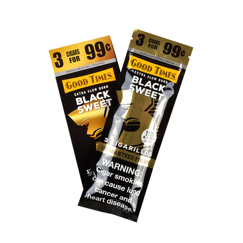 Good Times Cigarillos Black 3 for 99 Cents Pre Priced 15 Packs of 3