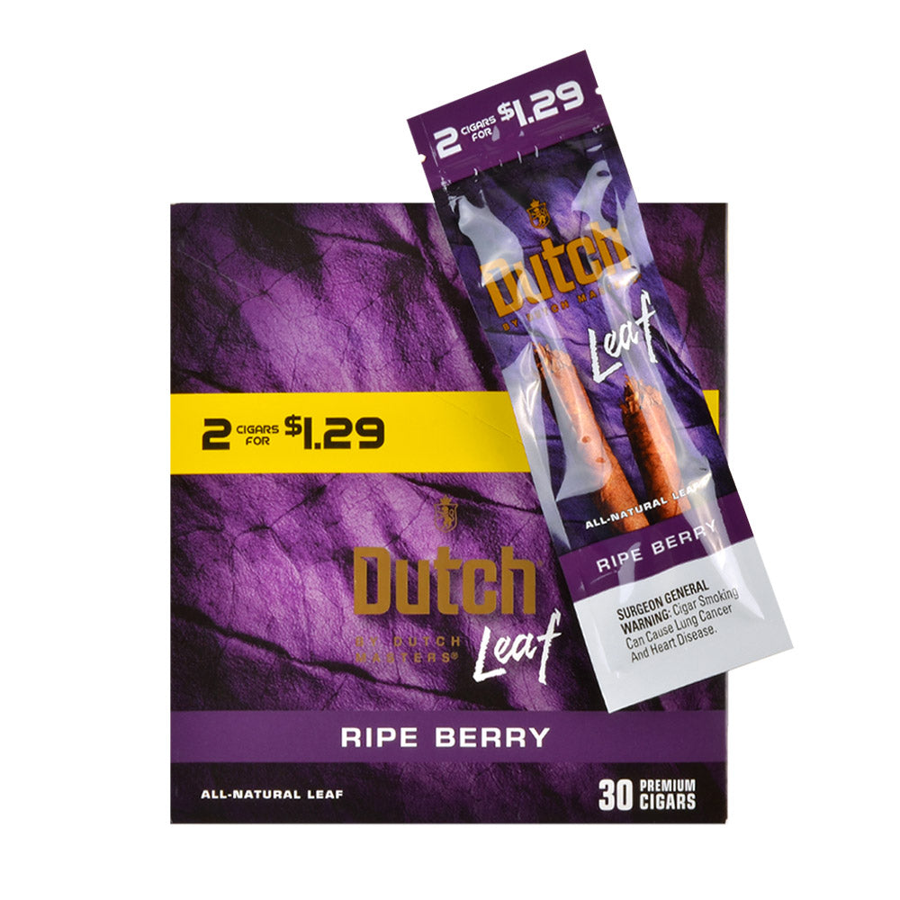 Dutch Leaf 2 For $1.29 Cigarillos 30 Packs of 2 Ripe Berry