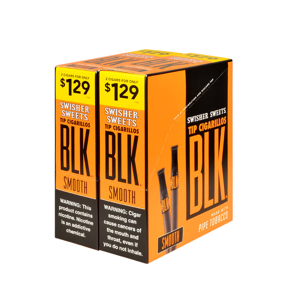 Swisher Sweets BLK Tip Smooth Cigarillos | $1.29 | 30 pouches of 2 ...