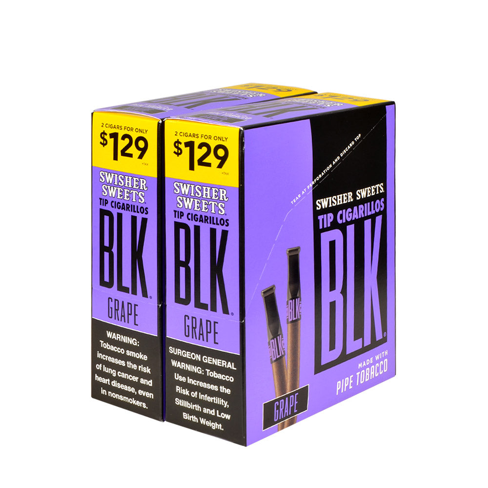 Swisher Sweets BLK Tip Cigarillos $1.29 Grape 30 pouches of 2