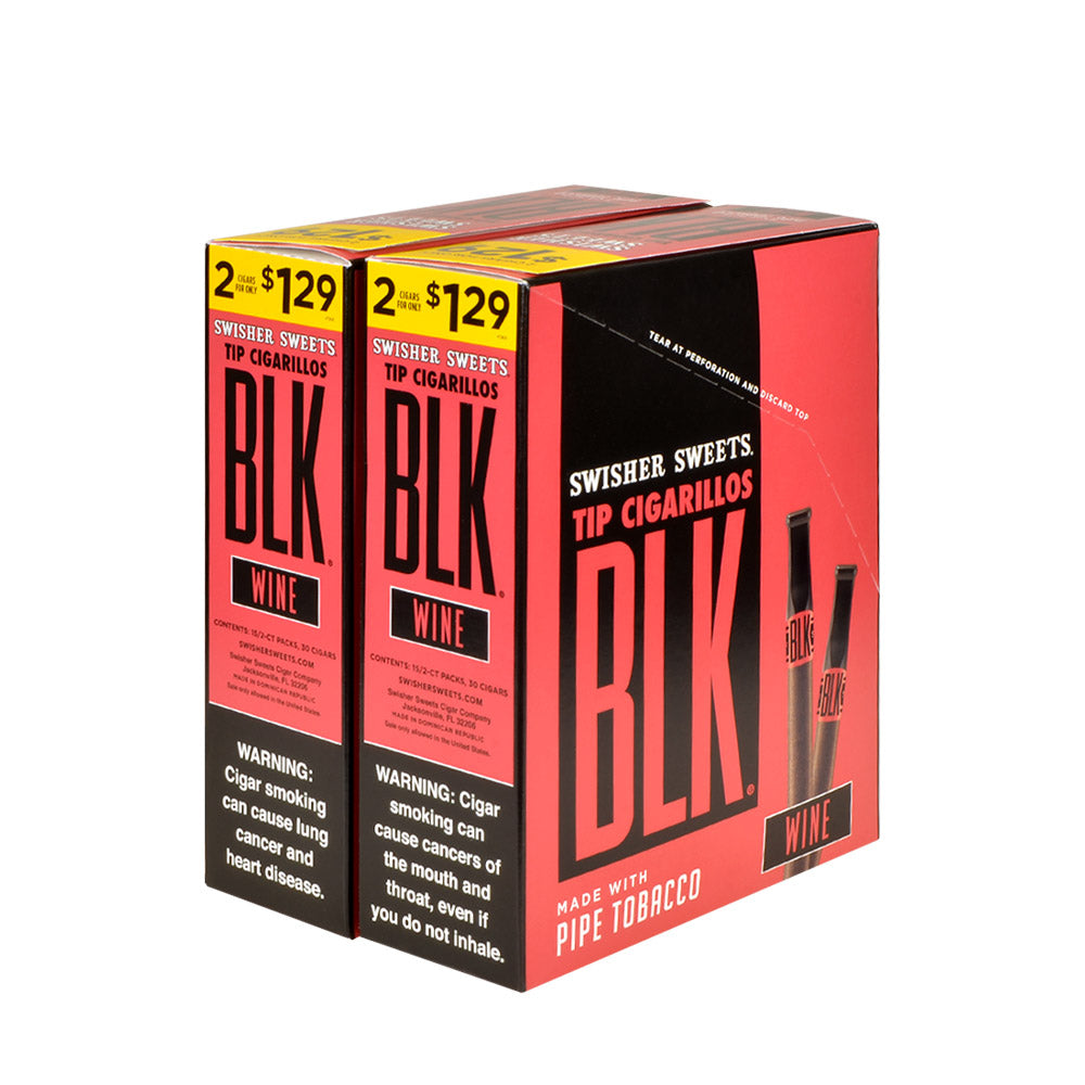 Swisher Sweets BLK Tip Cigarillos $1.29 Wine 30 pouches of 2