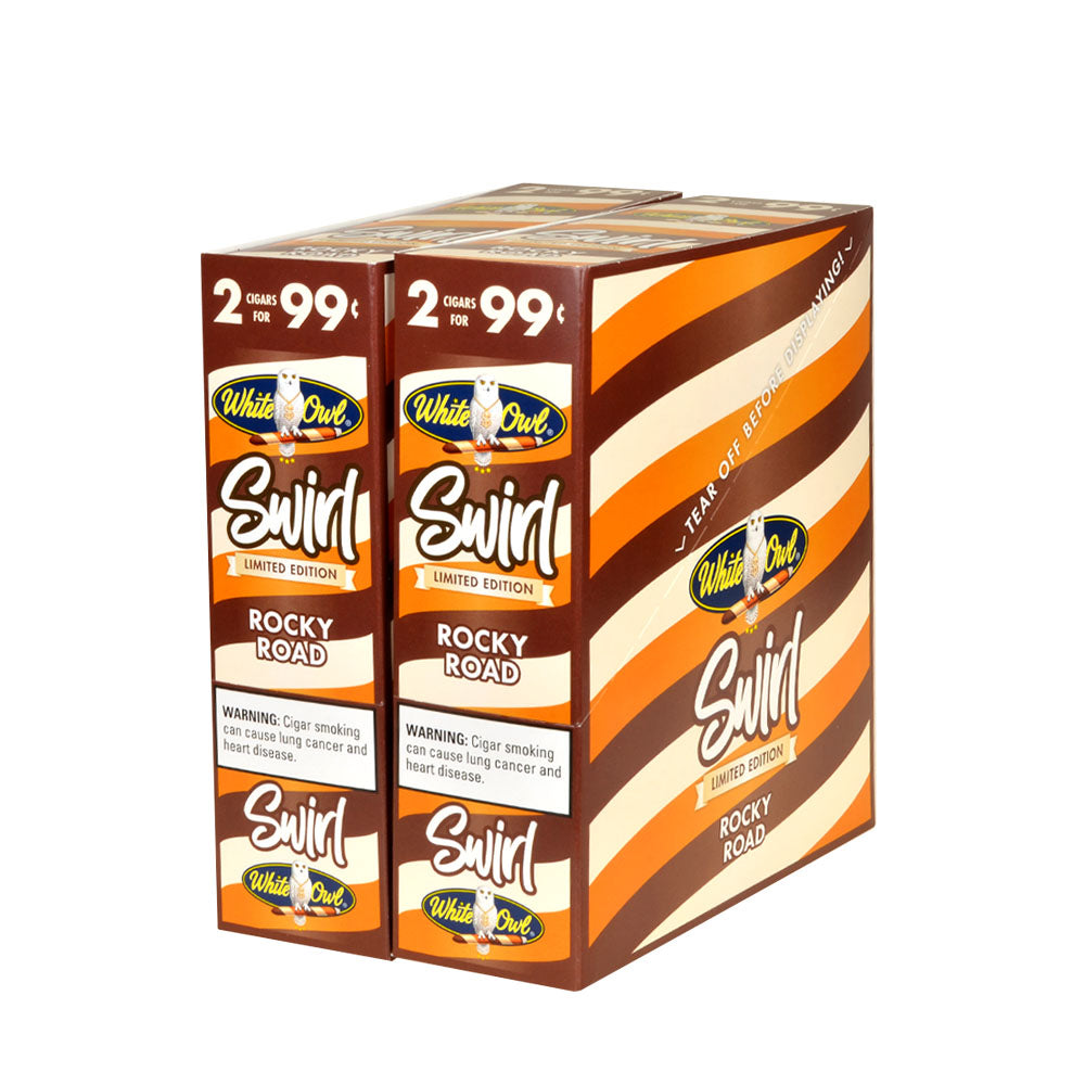 White Owl Cigarillos 99 Cent Pre Priced 30 Packs of 2 Cigars Swirl Rocky Road