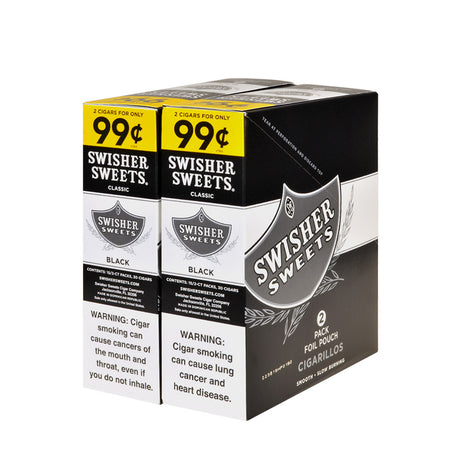 Swisher Sweets Cigarillos 99 Cent Pre Priced 30 Packs of 2 Cigars Black