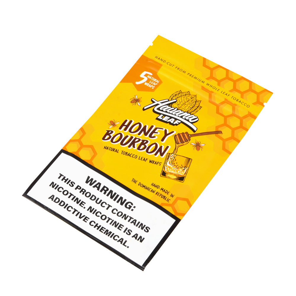 Havana Leaf Natural Tobacco Wrap, Honey Bourbon 8x5pk