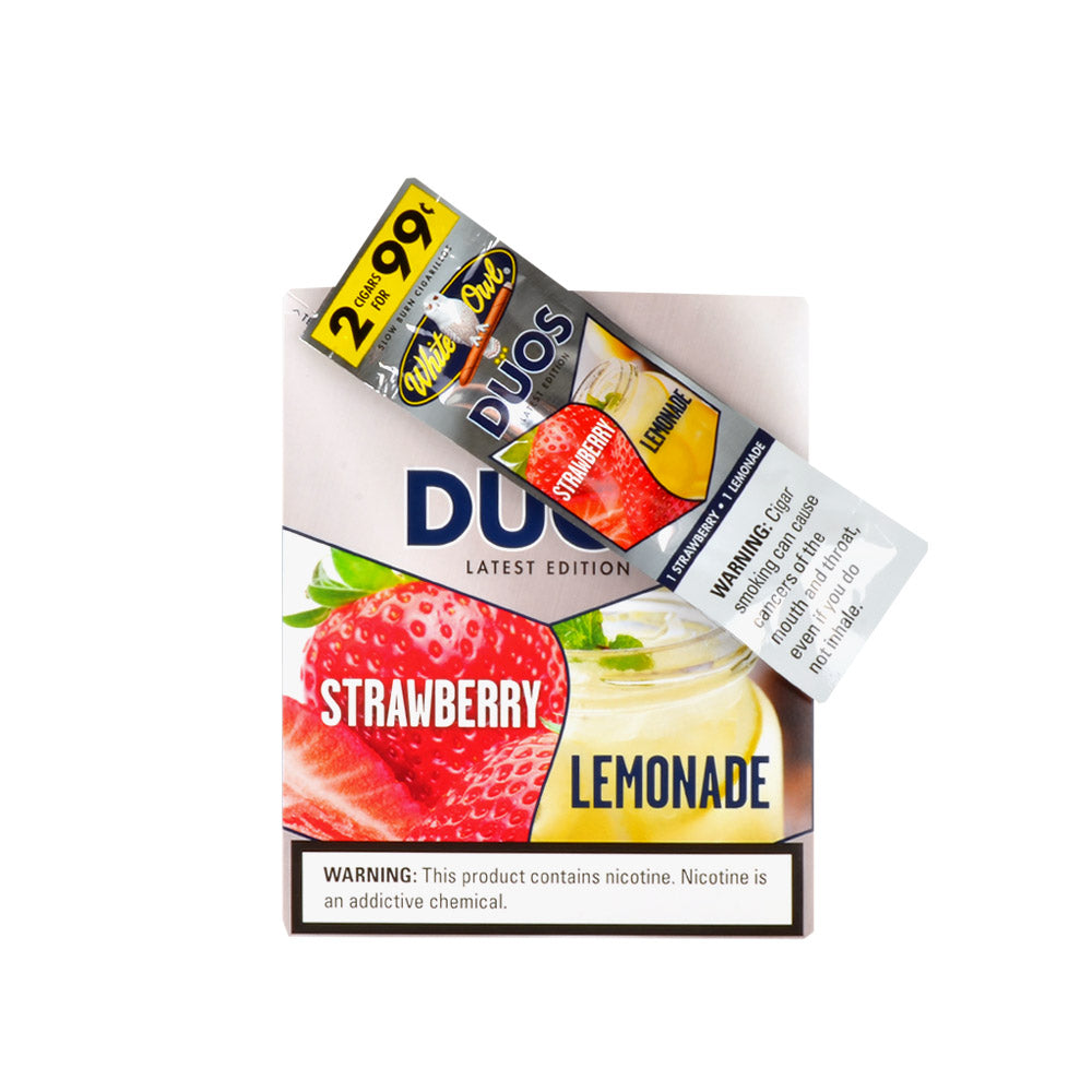 White Owl Cigarillos 99 Cent Pre Priced 30 Packs of 2 Cigars Duos Strawberry/Lemonade 3