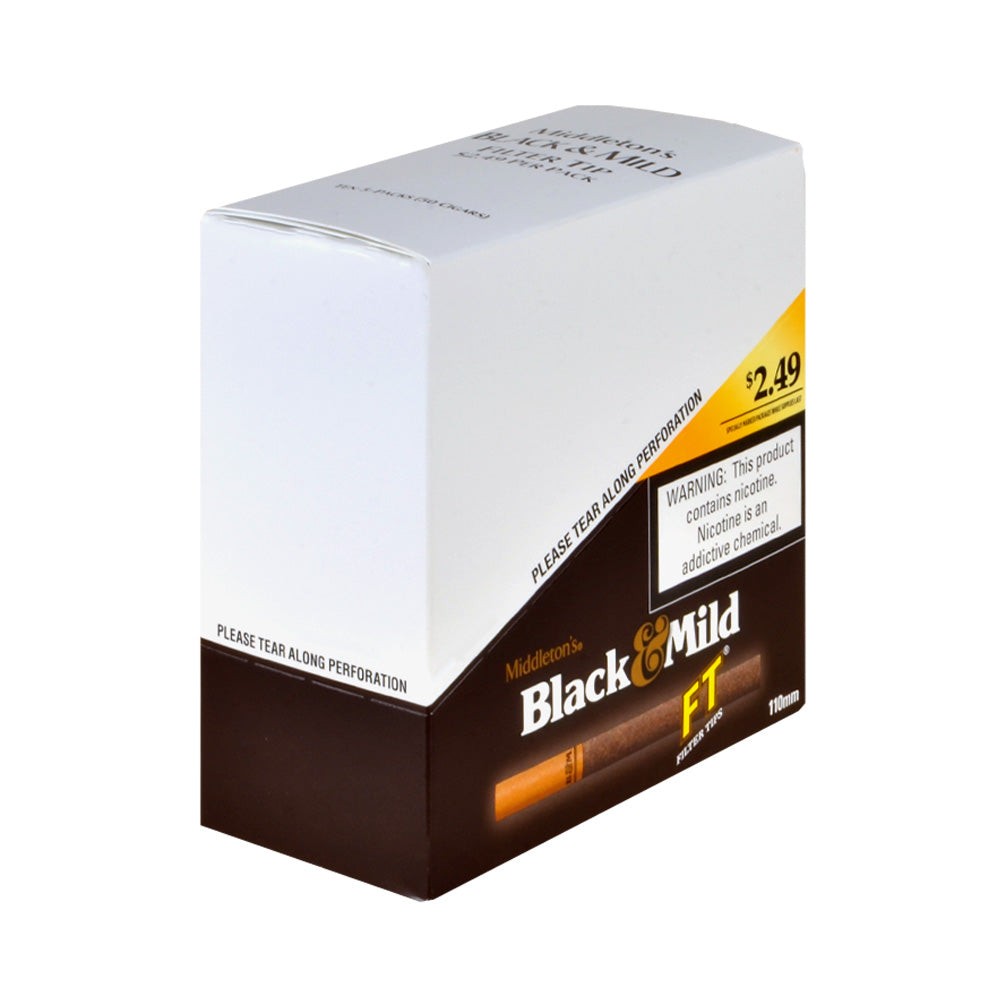 Middleton's Black & Mild Filter Tip Cigars Pre Priced 10 Packs of 5 $2.49 Regular 1