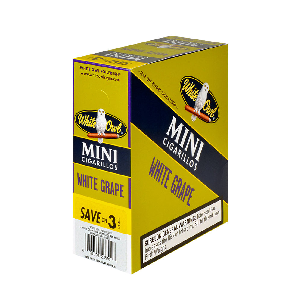 White Owl Cigarillos Mini Save on 3 White Grape 15 Packs Of 3 – Tobacco ...