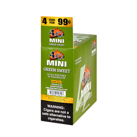 4 Kings Mini Cigarillos 4 For 99c 15 Packs of 4 Green Sweet 2