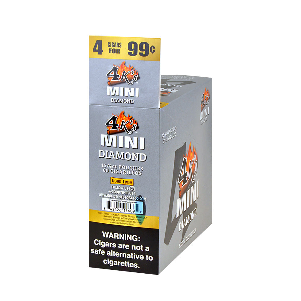 4 Kings Mini Cigarillos 4 For 99c 15 Packs of 4 Diamond 2