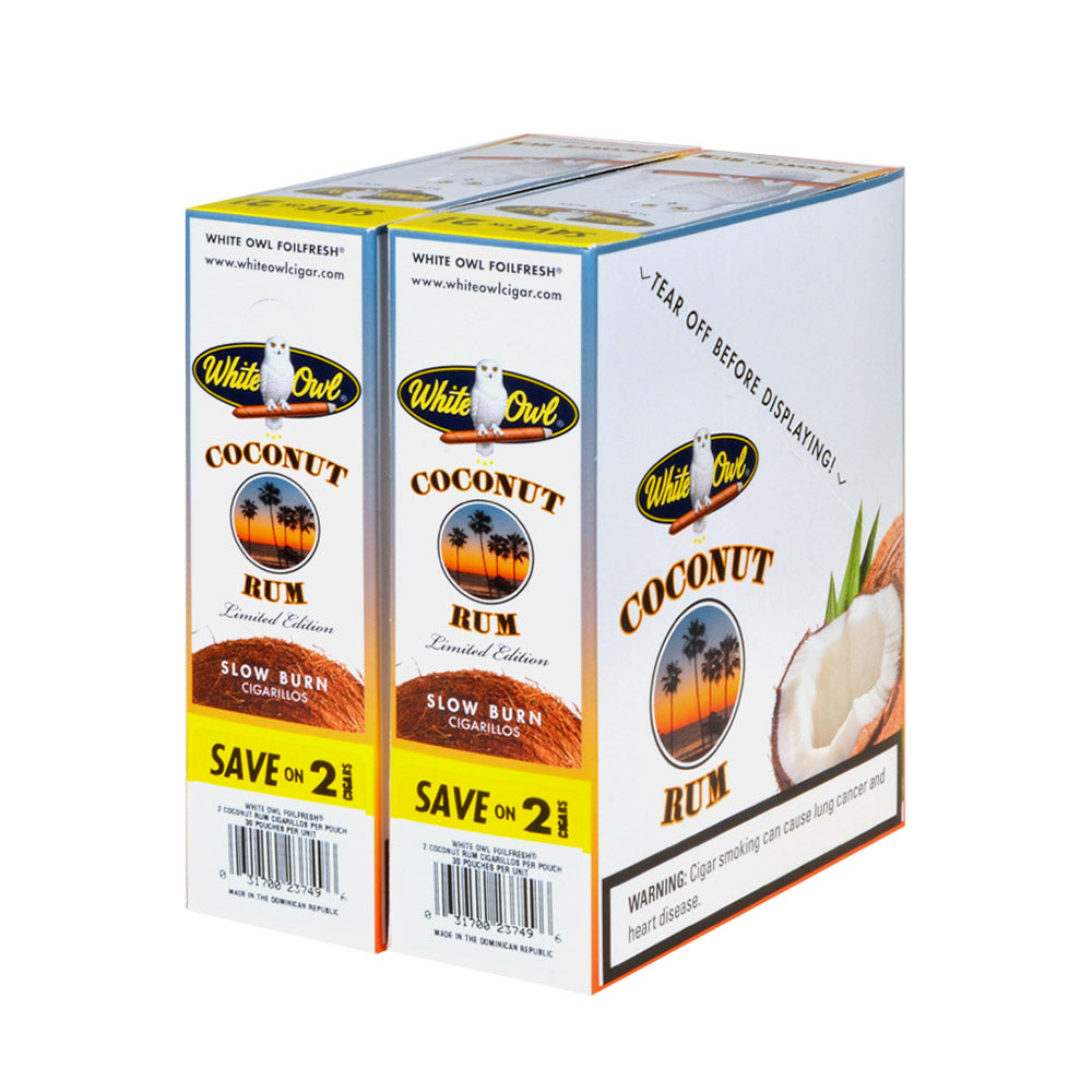 White Owl Cigarillos 30 Packs of 2 Cigars Coconut Rum 2