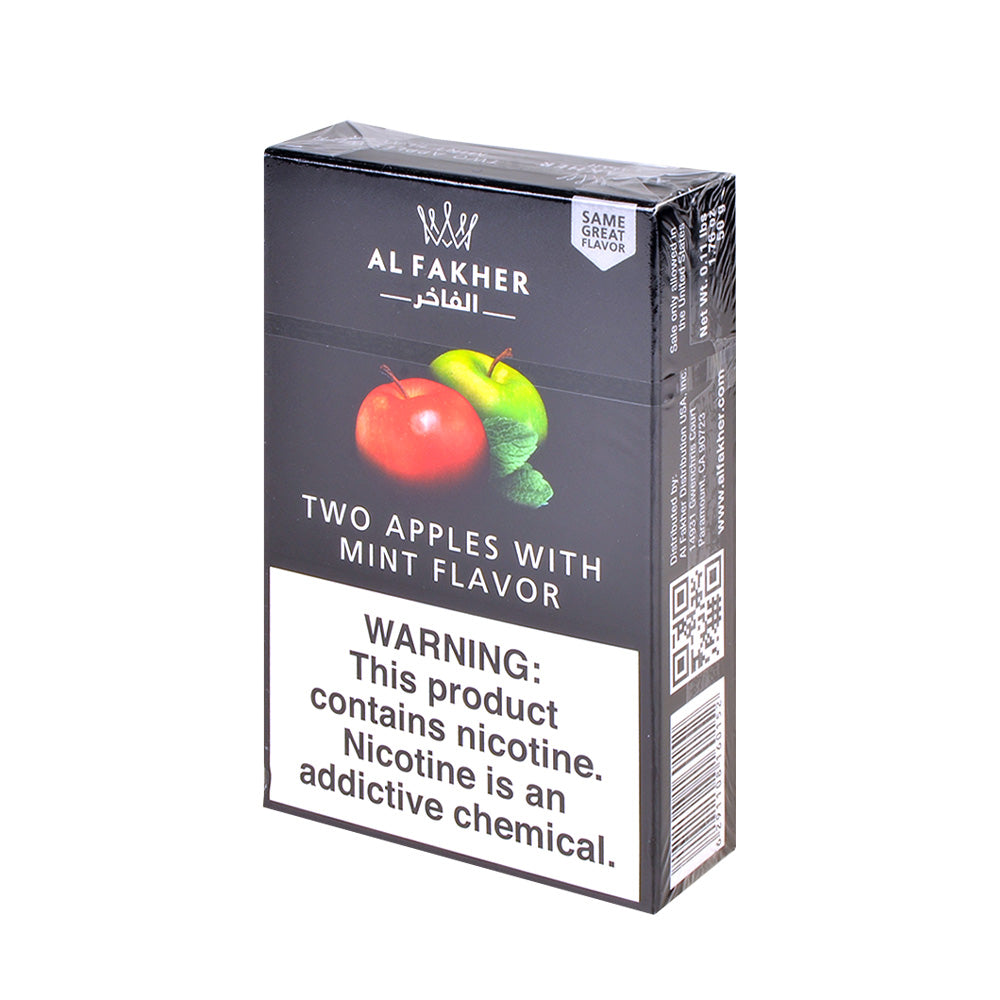 Al Fakher Hookah Shisha Pack of 50g Two Apples With Mint