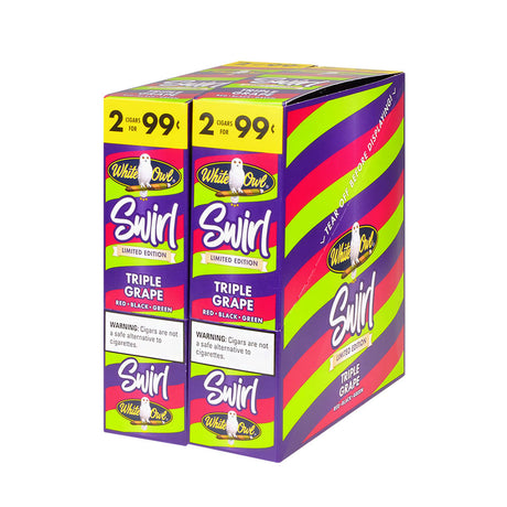 White Owl Cigarillos 99 Cent Pre Priced 30 Packs of 2 Cigars Swirl Triple Grape 1