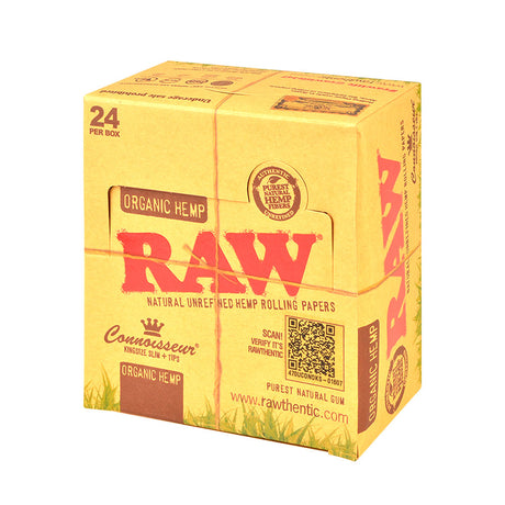 RAW Connoisseur Organic Papers With Tips King Size Slim Pack of 24 1