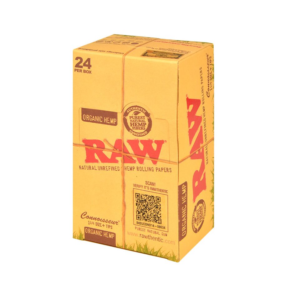 Natural Connoisseur 1 1/4 Raw Rolling Papers with Rolling Tips