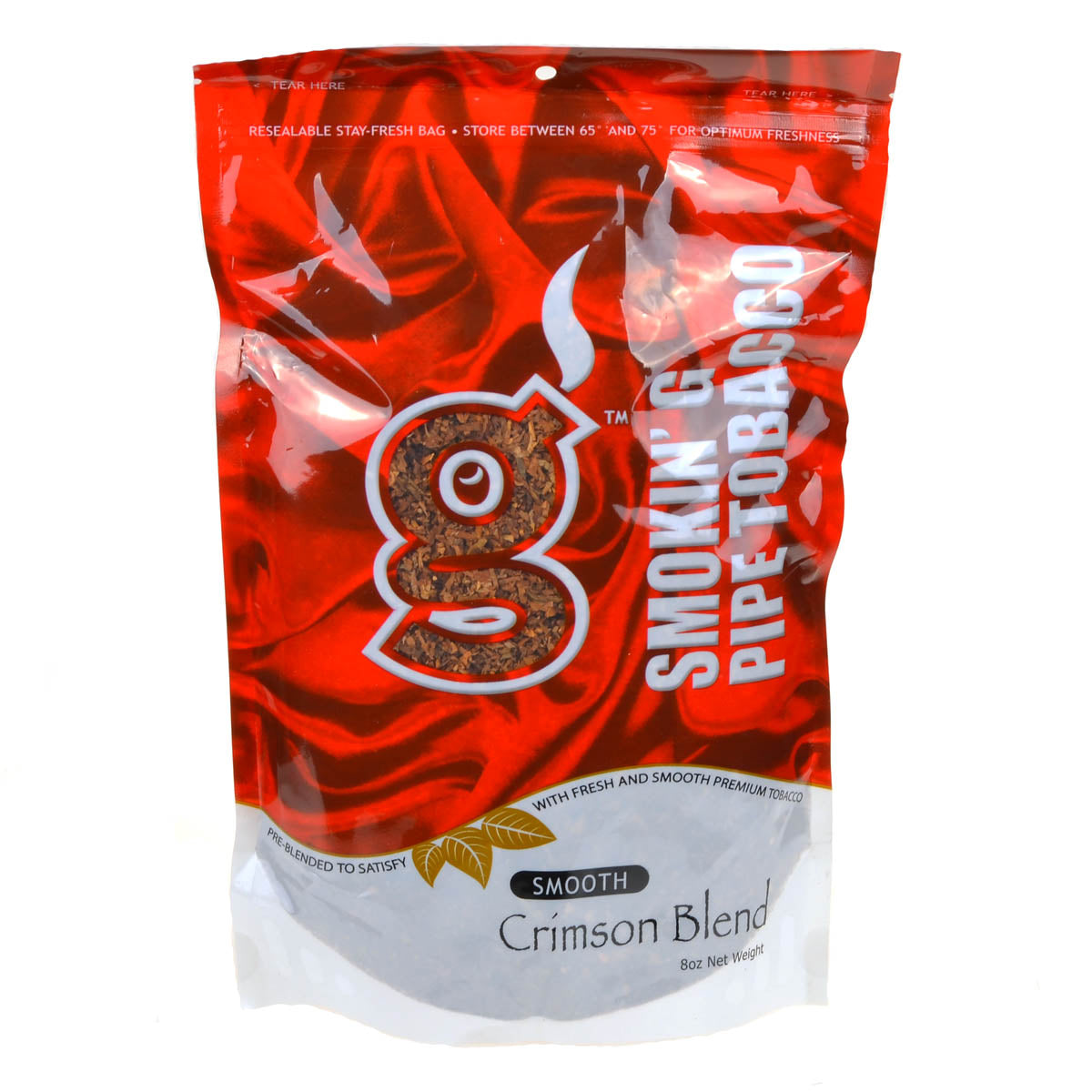 Smokin' G Pipe Tobacco Smooth Crimson Blend 8 oz. Bag 1