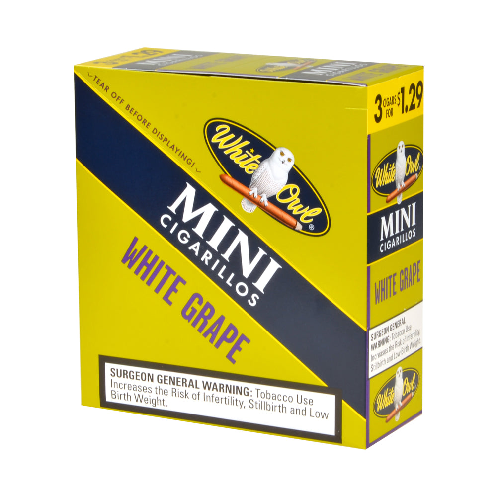 White Owl Cigarillos Mini 3 for $1.29 15 Packs Of 3 White Grape 3