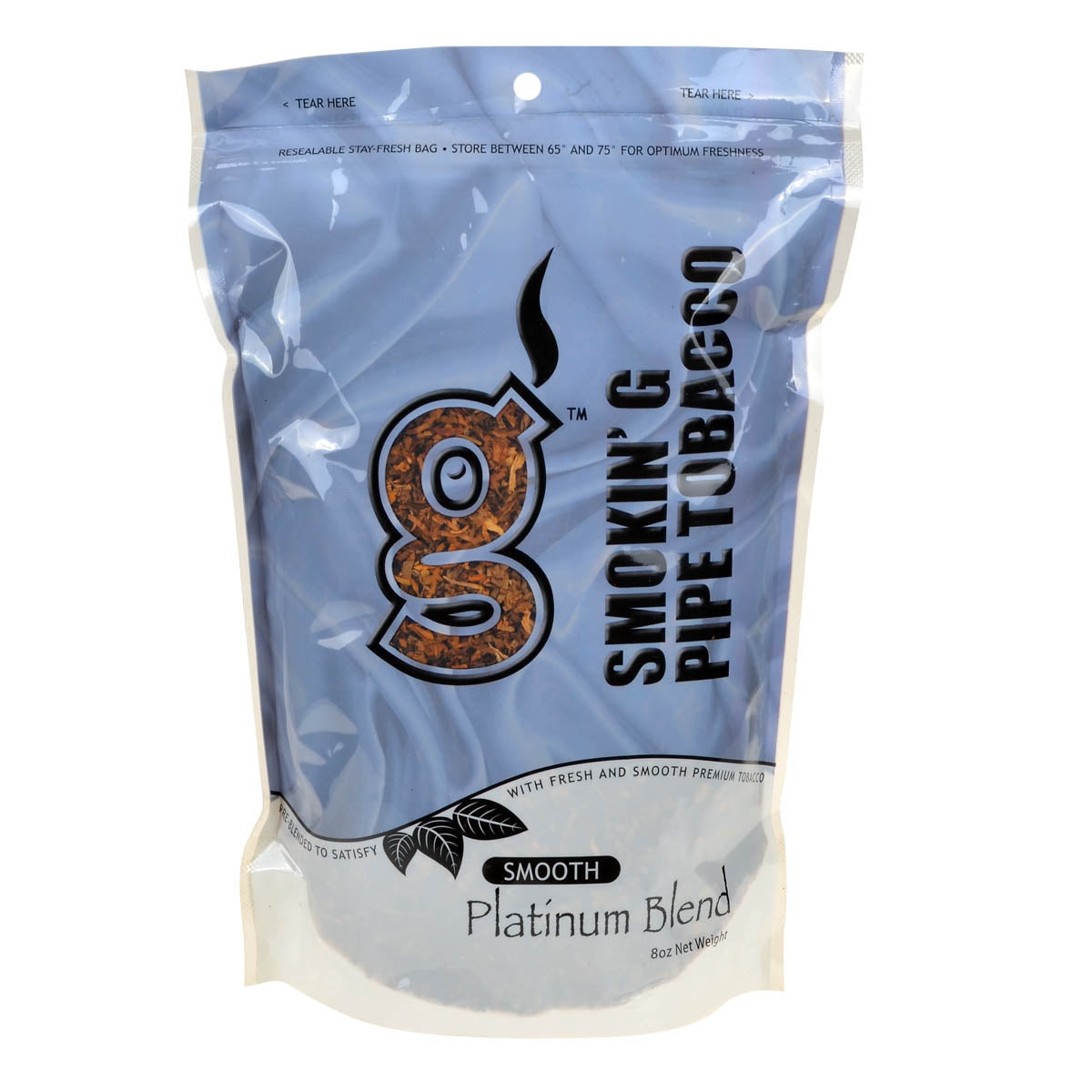 Smokin' G Pipe Tobacco Smooth Platinum Blend 8 oz. Bag 1