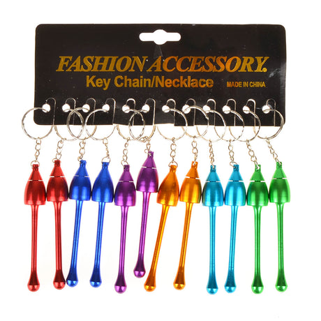 Key Chain Metal Pipe Mushroom Pack of 12 1