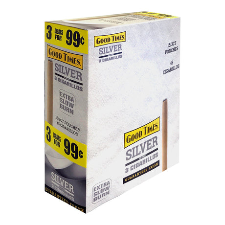 Good Times Cigarillos Silver 3 for 99 Cents Pre Priced 15 Packs of 3 1